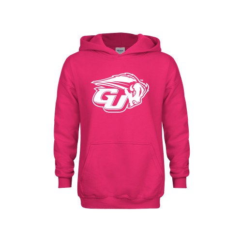  Youth Hot Pink Fleece Hoodie - GU Bison