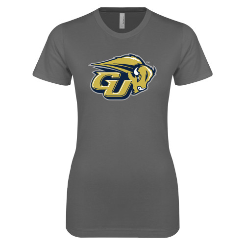  Next Level Womens Charcoal Boyfriend Tee - GU Bison