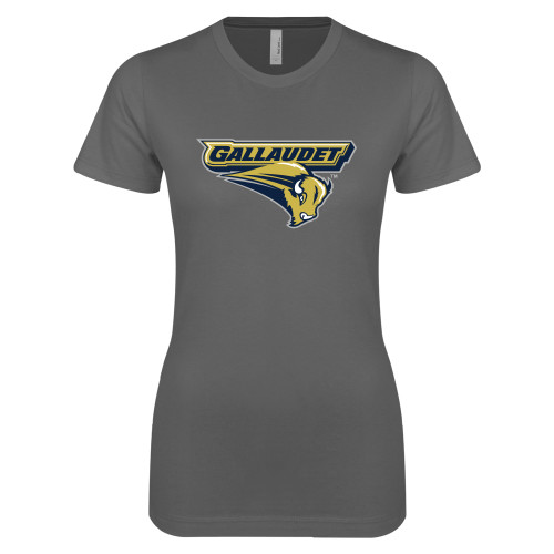 Gallaudet Next Level Womens Charcoal Boyfriend Tee