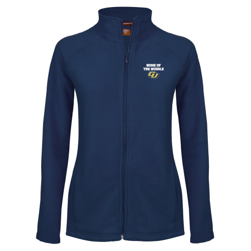  Womens Navy Fleece Full Zip Jacket - Huddle Design