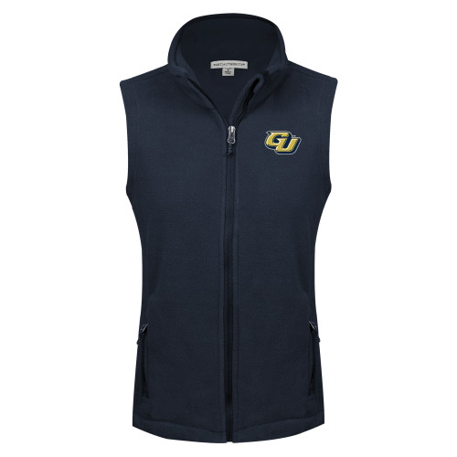  Womens Navy Fleece Full Zip Vest - GU