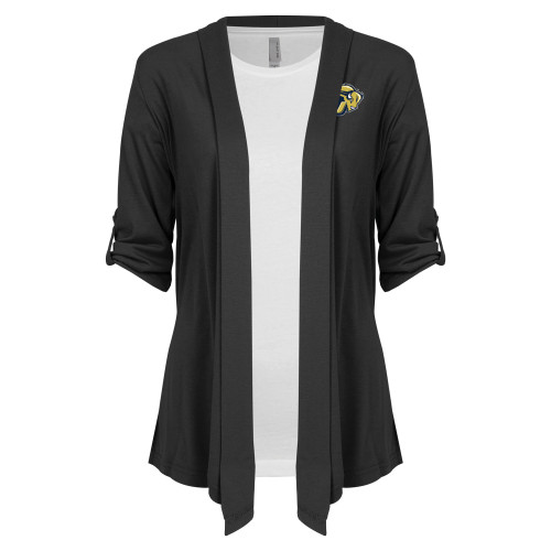  Womens Grey Drape Front Cardigan Sweater - GU Bison