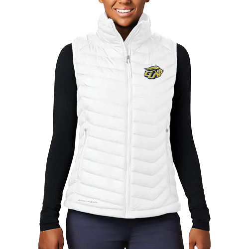  Columbia Womens White Powder Lite Vest - GU Bison