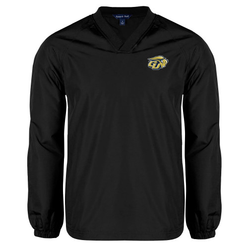  Black V Neck Raglan Windshirt - GU Bison