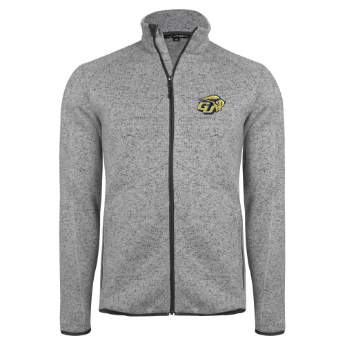  Grey Heather Sweater Fleece Jacket - GU Bison