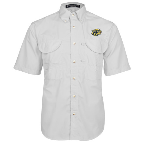  White Fishing Shirt Performance Short Sleeve - GU Bison