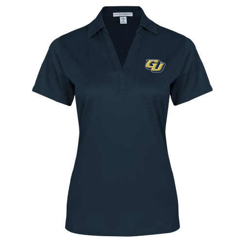  Womens Navy Performance Fine Jacquard Polo - GU