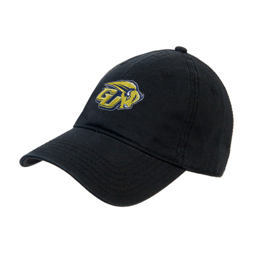 Black Unstructured Adjustable Low Profile Hat - GU Bison