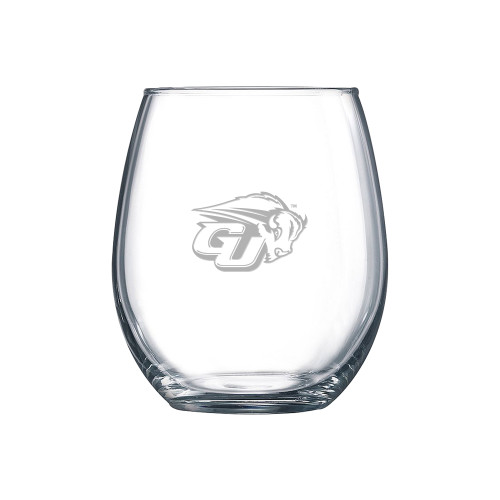  Libbey Stemless Glass 17oz - GU Bison Engraved
