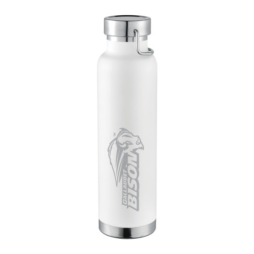  Thor Copper Vacuum Insulated White Bottle 22oz - Gallaudet Bison Mascot Engraved