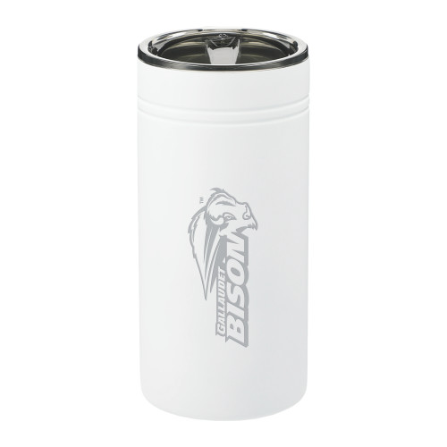  Sherpa Vacuum White Tumbler & Insulator 12oz - Gallaudet Bison Mascot Engraved