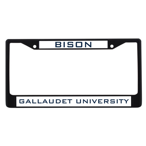  Metal License Plate Frame in Black - Bison