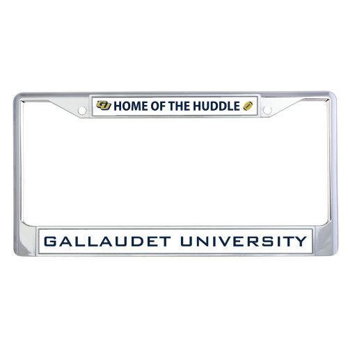  Metal License Plate Frame in Chrome - Home of the Huddle Flat