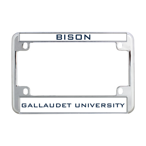  Metal Motorcycle License Plate Frame in Chrome - Bison