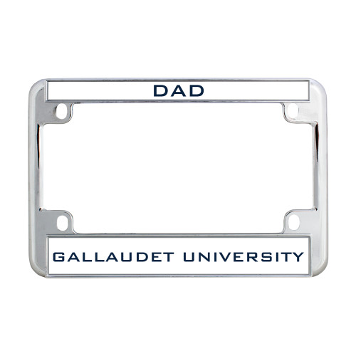  Metal Motorcycle License Plate Frame in Chrome - Dad