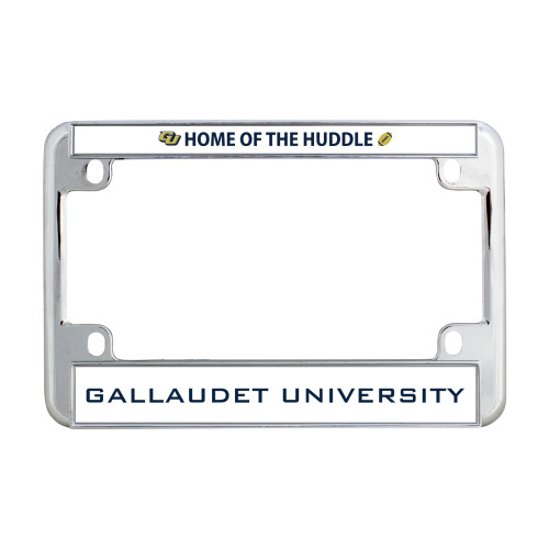  Metal Motorcycle License Plate Frame in Chrome - Home of the Huddle Flat