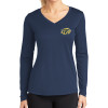 Thumbnail image for  Womens Navy Performance Long Sleeve V Neck Shirt