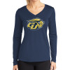 Thumbnail image for  Womens Navy Performance Long Sleeve V Neck Shirt