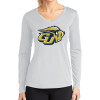 Thumbnail image for  Womens White Performance Long Sleeve V Neck Shirt