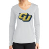 Thumbnail image for  Womens White Performance Long Sleeve V Neck Shirt