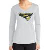 Thumbnail image for  Womens White Performance Long Sleeve V Neck Shirt