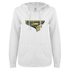Thumbnail image for  ENZA Womens White V Notch Raw Edge Fleece Hoodie