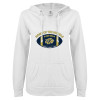 Thumbnail image for  ENZA Womens White V Notch Raw Edge Fleece Hoodie