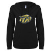 Thumbnail image for  ENZA Womens Black V Notch Raw Edge Fleece Hoodie