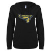 Thumbnail image for  ENZA Womens Black V Notch Raw Edge Fleece Hoodie
