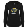 Thumbnail image for  ENZA Womens Black V Notch Raw Edge Fleece Hoodie