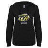 Thumbnail image for  ENZA Womens Black V Notch Raw Edge Fleece Hoodie