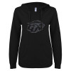 Thumbnail image for  ENZA Womens Black V Notch Raw Edge Fleece Hoodie
