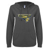 Thumbnail image for  ENZA Womens Dark Heather V Notch Raw Edge Fleece Hoodie