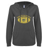 Thumbnail image for  ENZA Womens Dark Heather V Notch Raw Edge Fleece Hoodie
