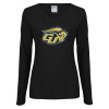 Thumbnail image for  Womens Black Long Sleeve V Neck Tee 