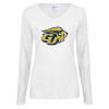 Thumbnail image for  Womens White Long Sleeve V Neck Tee
