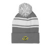 Thumbnail image for  Grey/White Two Tone Knit Pom Beanie w/Cuff