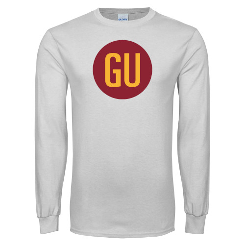  White Long Sleeve T Shirt - GU Logo