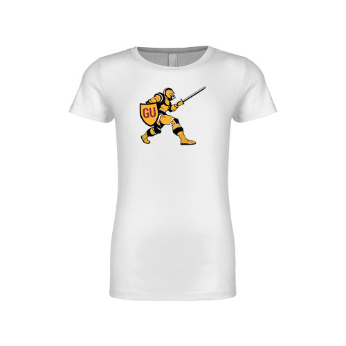  Next Level Girls White Fashion Fit T Shirt - Gannon Golden Knight Logo