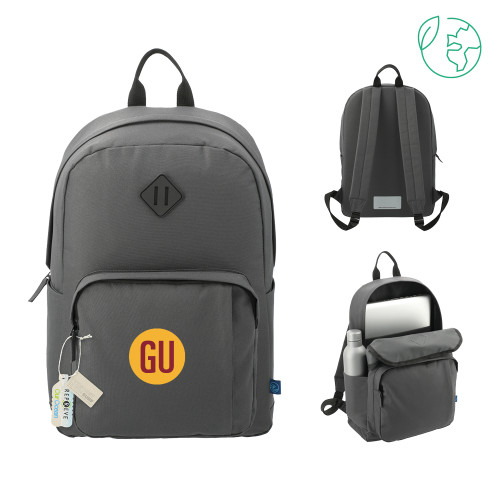  Repreve Ocean Charcoal Everyday Computer Backpack - GU Logo