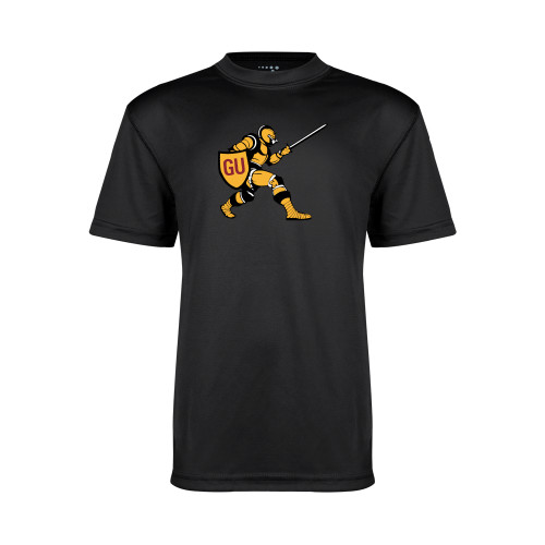  Youth Performance Black Tee - Gannon Golden Knight Logo
