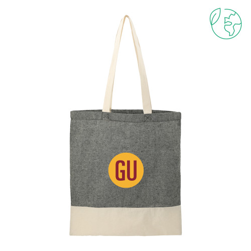  Split Recycled Black Cotton Twill Convention Tote - GU Logo