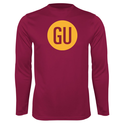  Maroon Performance Long Sleeve Shirt - GU Logo