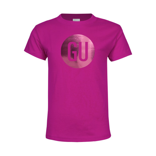  Youth Hot Pink T Shirt - GU Logo Foil