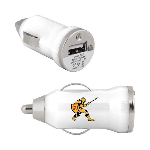  On the Go White Car Charger - Gannon Golden Knight Logo