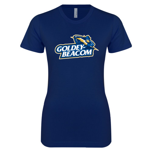  Next Level Womens Navy Boyfriend Tee - Primary Mark