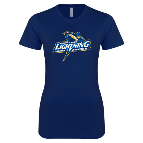  Next Level Womens Navy Boyfriend Tee - Womens Basketball
