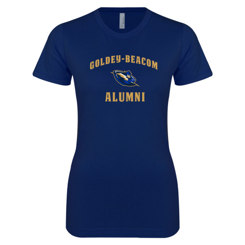  Next Level Womens Navy Boyfriend Tee - Alumni