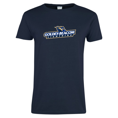  Womens Short Sleeve Navy Tee - Horizontal Lighting
