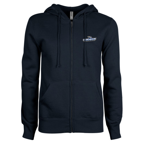  ENZA Womens Navy Fleece Full Zip Hoodie - Horizontal Lighting